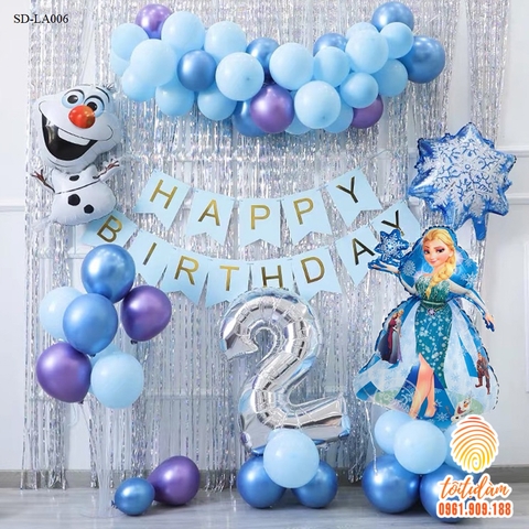 SET BÓNG TRANG TRÍ SINH NHẬT BÉ GÁI CHỦ ĐỀ CÔNG CHÚA SD-LA006