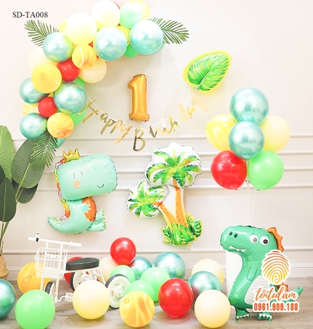 SET BÓNG TRANG TRÍ SINH NHẬT BÉ TRAI CHỦ ĐỀ KHỦNG LONG SD-TA008