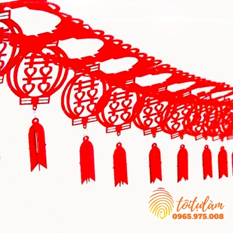 Dây mếch chữ hỷ đèn lồng
