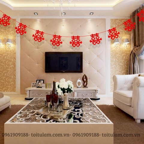 Dây treo đỏ chữ hỷ trơn