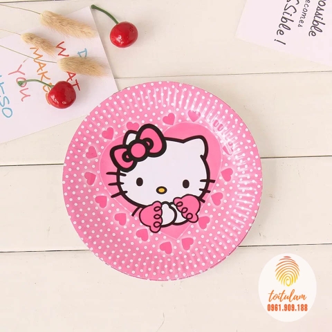 Combo 6 đĩa giấy chủ đề KITTY