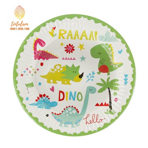 Combo 6 đĩa giấy khủng long