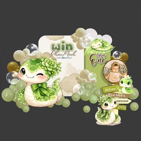 DỊCH VỤ TRANG TRÍ TIỆC 1 TUỔI CHO BÉ RẮN - TT RA65