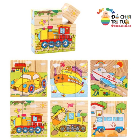 Bộ 9 khối lập phương ghép 6 mặt