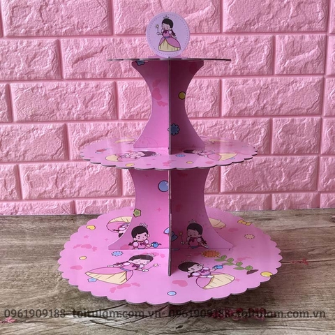 Giá để bánh sinh nhật chủ đề CÔNG CHÚA HỒNG