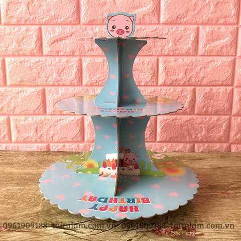 Giá để bánh sinh nhật chủ đề CON LỢN XANH