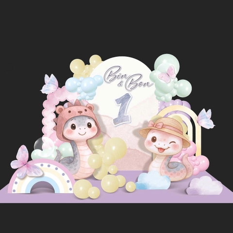 GÓI TRANG TRÍ SINH NHẬT 1 TUỔI BÉ RẮN GIÁ RẺ - TT RA46