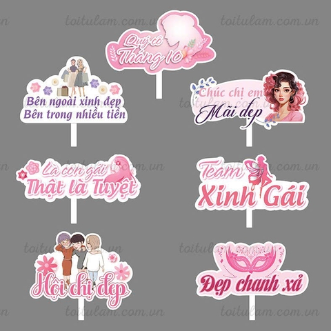 TRANG TRÍ 20/10 - Hashtag 20/10- hashtag cầm tay ngày Phụ Nữ Việt Nam M2