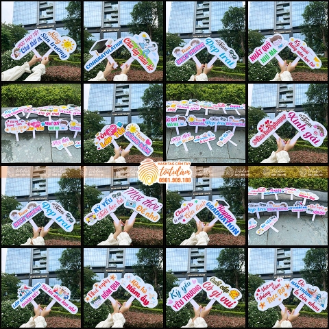 Hashtag cầm tay chụp ảnh kỷ yếu