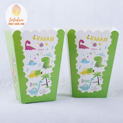 Combo 6 hộp đựng bỏng sinh nhật chủ đề khủng long