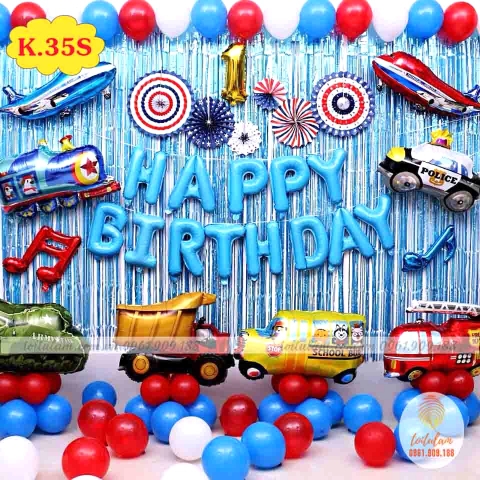 SET BÓNG SINH NHẬT - CHỦ ĐỀ Ô TÔ - MÁY BAY K.35S
