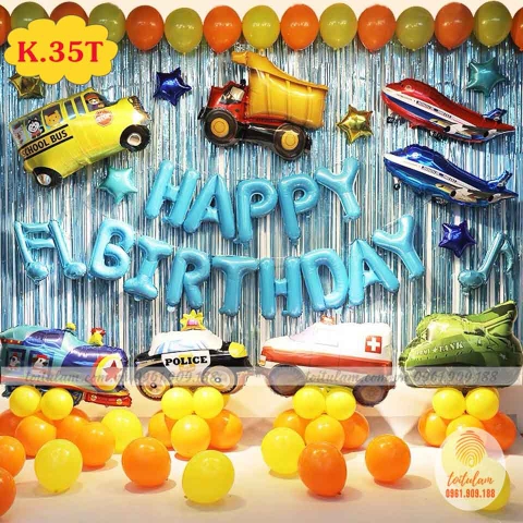 SET BÓNG SINH NHẬT - CHỦ ĐỀ Ô TÔ - MÁY BAY K.35T