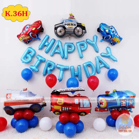 SET BÓNG SINH NHẬT - CHỦ ĐỀ Ô TÔ - MÁY BAY K.36H