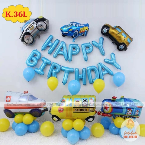 SET BÓNG SINH NHẬT - CHỦ ĐỀ Ô TÔ - MÁY BAY  K.36I