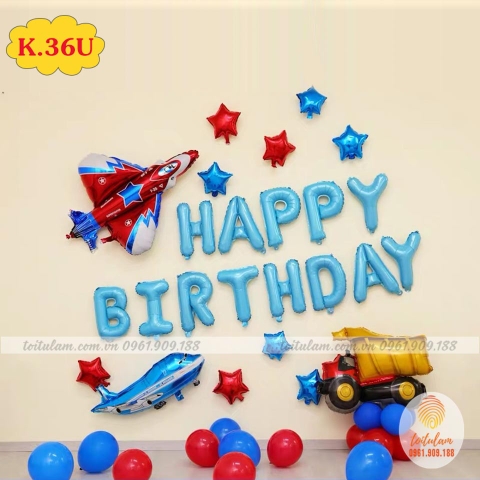 SET BÓNG SINH NHẬT - CHỦ ĐỀ Ô TÔ - MÁY BAY K.37C