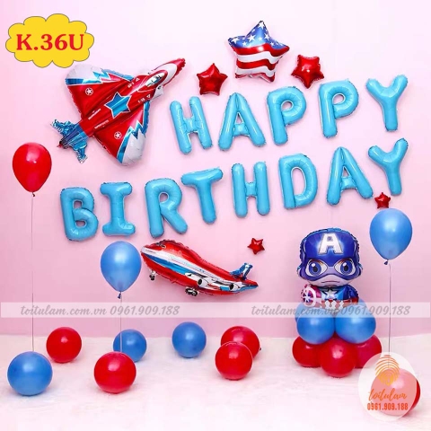 SET BÓNG SINH NHẬT - CHỦ ĐỀ Ô TÔ - MÁY BAY K.37D