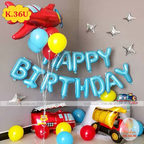 SET BÓNG SINH NHẬT - CHỦ ĐỀ Ô TÔ - MÁY BAY K.37F