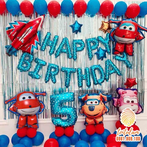 SET BÓNG SINH NHẬT - CHỦ ĐỀ Ô TÔ - MÁY BAY K.39F