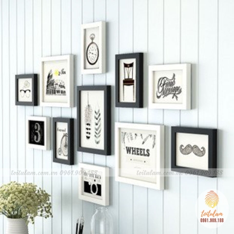 Khung ảnh bộ trắng đen