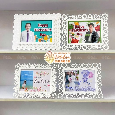 QUÀ TẶNG 20/11- Quà tặng ngày nhà giáo Việt Nam - Khung ảnh họa tiết để bàn 13x18cm miễn phí in ảnh