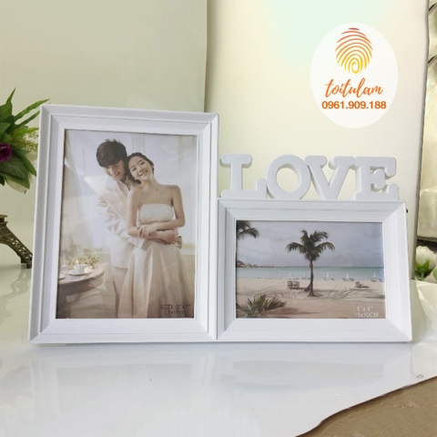 Khung ảnh treo tường 2 ảnh LOVE