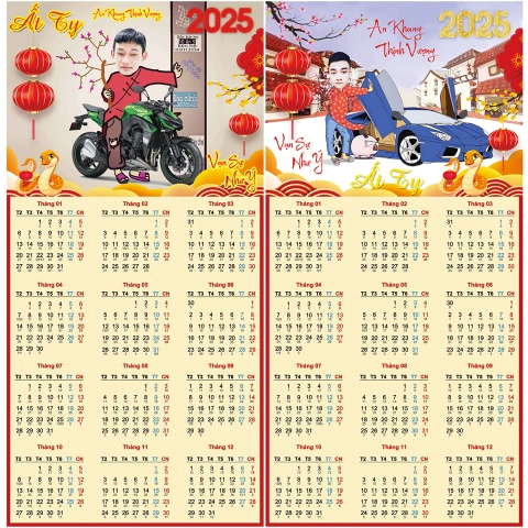 Lịch treo tường 2025