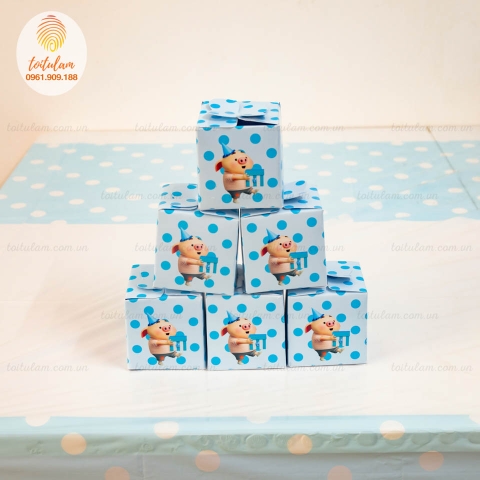 Hộp quà chủ đề heo con xanh (set 6)