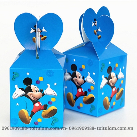 Combo 6 hộp đựng quà chủ đề MICKEY XANH