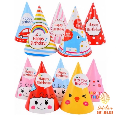 Mũ sinh nhật họa tiết