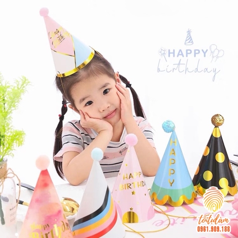 Mũ sinh nhật cao cấp ép kim