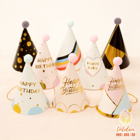 Mũ sinh nhật cao cấp ép kim