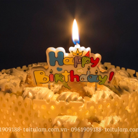 Nến HPBD chữ liền VƯƠNG MIỆN