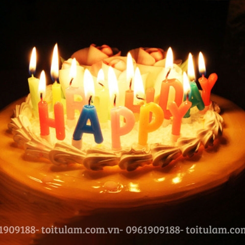 Nến HPBD chữ rời TRƠN TRỘN MÀU