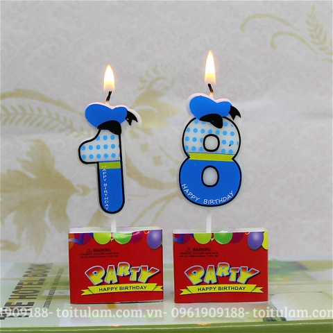Nến số mũ xanh