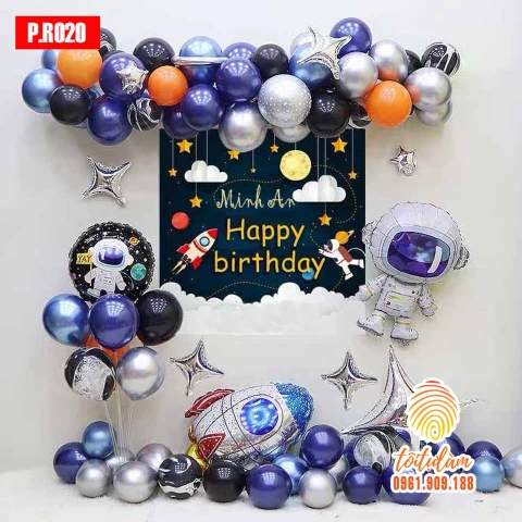 SET BÓNG TRANG TRÍ SINH NHẬT BÉ TRAI CHỦ ĐỀ PHI HÀNH GIA P.R020