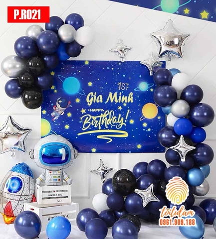 SET BÓNG TRANG TRÍ SINH NHẬT BÉ TRAI CHỦ ĐỀ PHI HÀNH GIA P.R021