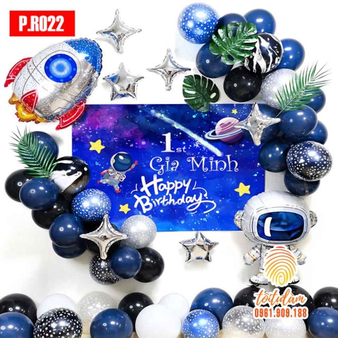 SET BÓNG TRANG TRÍ SINH NHẬT BÉ TRAI CHỦ ĐỀ PHI HÀNH GIA P.R022