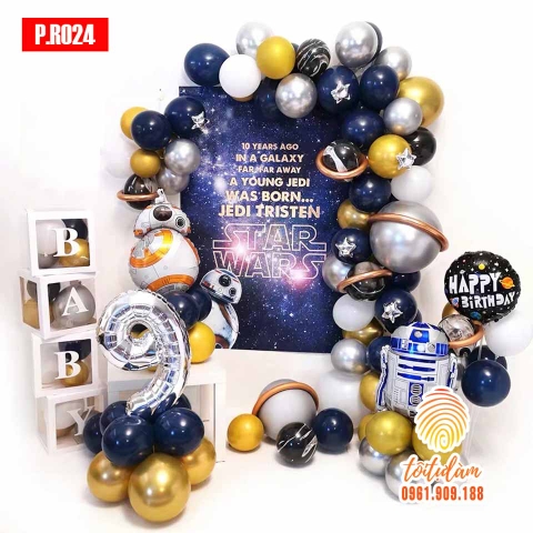 SET BÓNG TRANG TRÍ SINH NHẬT BÉ TRAI CHỦ ĐỀ PHI HÀNH GIA P.R024