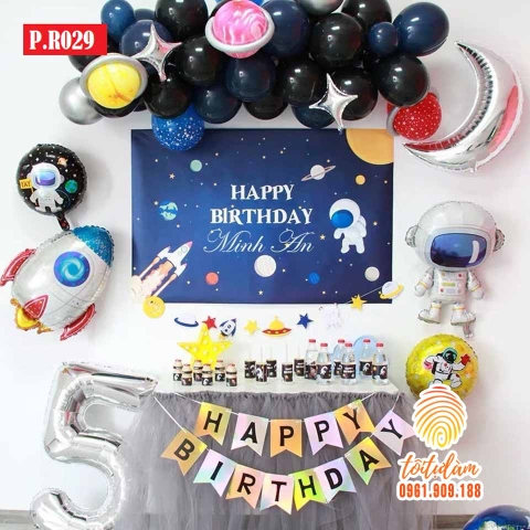SET BÓNG TRANG TRÍ SINH NHẬT BÉ TRAI CHỦ ĐỀ PHI HÀNH GIA P.R029