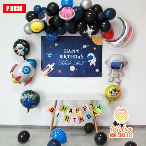 SET BÓNG TRANG TRÍ SINH NHẬT BÉ TRAI CHỦ ĐỀ PHI HÀNH GIA P.R030