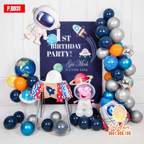 SET BÓNG TRANG TRÍ SINH NHẬT BÉ TRAI CHỦ ĐỀ PHI HÀNH GIA P.R031