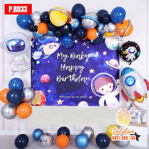 SET BÓNG TRANG TRÍ SINH NHẬT BÉ TRAI CHỦ ĐỀ PHI HÀNH GIA P.R033