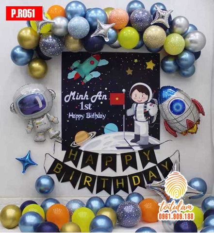 SET BÓNG TRANG TRÍ SINH NHẬT BÉ TRAI CHỦ ĐỀ PHI HÀNH GIA P.R051