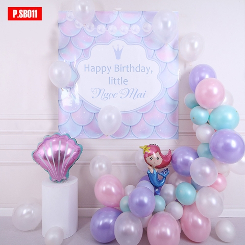 SET BÓNG TRANG TRÍ SINH NHẬT BÉ GÁI CHỦ ĐỀ NÀNG TIÊN CÁ P.SB011