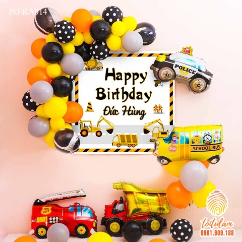 SET BÓNG SINH NHẬT - CHỦ ĐỀ Ô TÔ - MÁY BAY PO-KA014