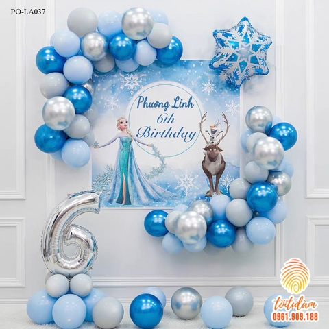 SET BÓNG TRANG TRÍ SINH NHẬT BÉ GÁI CHỦ ĐỀ CÔNG CHÚA PO-LA037