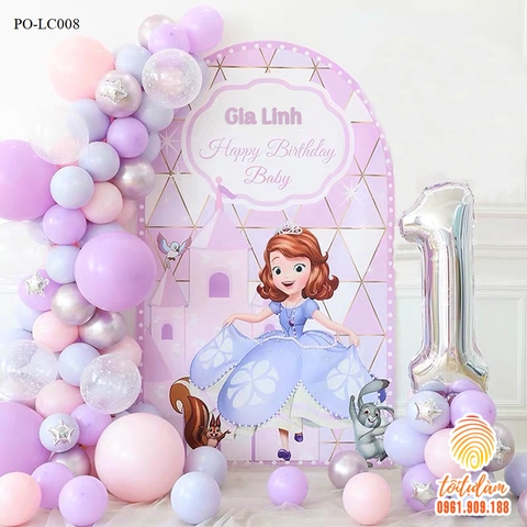 PHÔNG SINH NHẬT CÔNG CHÚA SOFIA PO-LC008 CHO BÉ GÁI