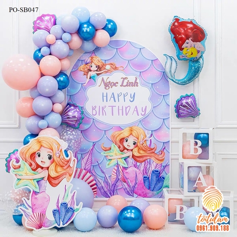 SET BÓNG TRANG TRÍ SINH NHẬT BÉ GÁI CHỦ ĐỀ CÔNG CHÚA PO-SB047