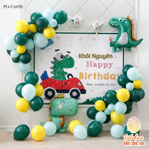 SET BÓNG TRANG TRÍ SINH NHẬT BÉ TRAI CHỦ ĐỀ KHỦNG LONG PO-TA050