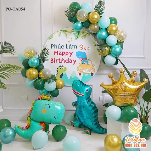 SET BÓNG TRANG TRÍ SINH NHẬT BÉ TRAI CHỦ ĐỀ KHỦNG LONG PO-TA054